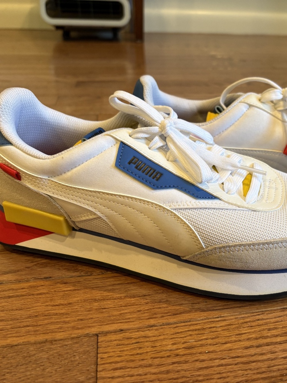 Puma Future Rider Colorblock Sneakers White Blue Red Sz 11.5